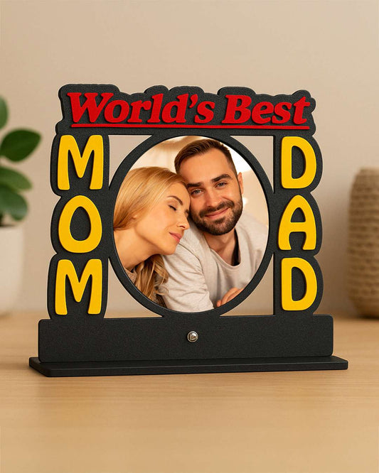 World's Best Mom Dad – Sublimation Photo Frame  | Red Black