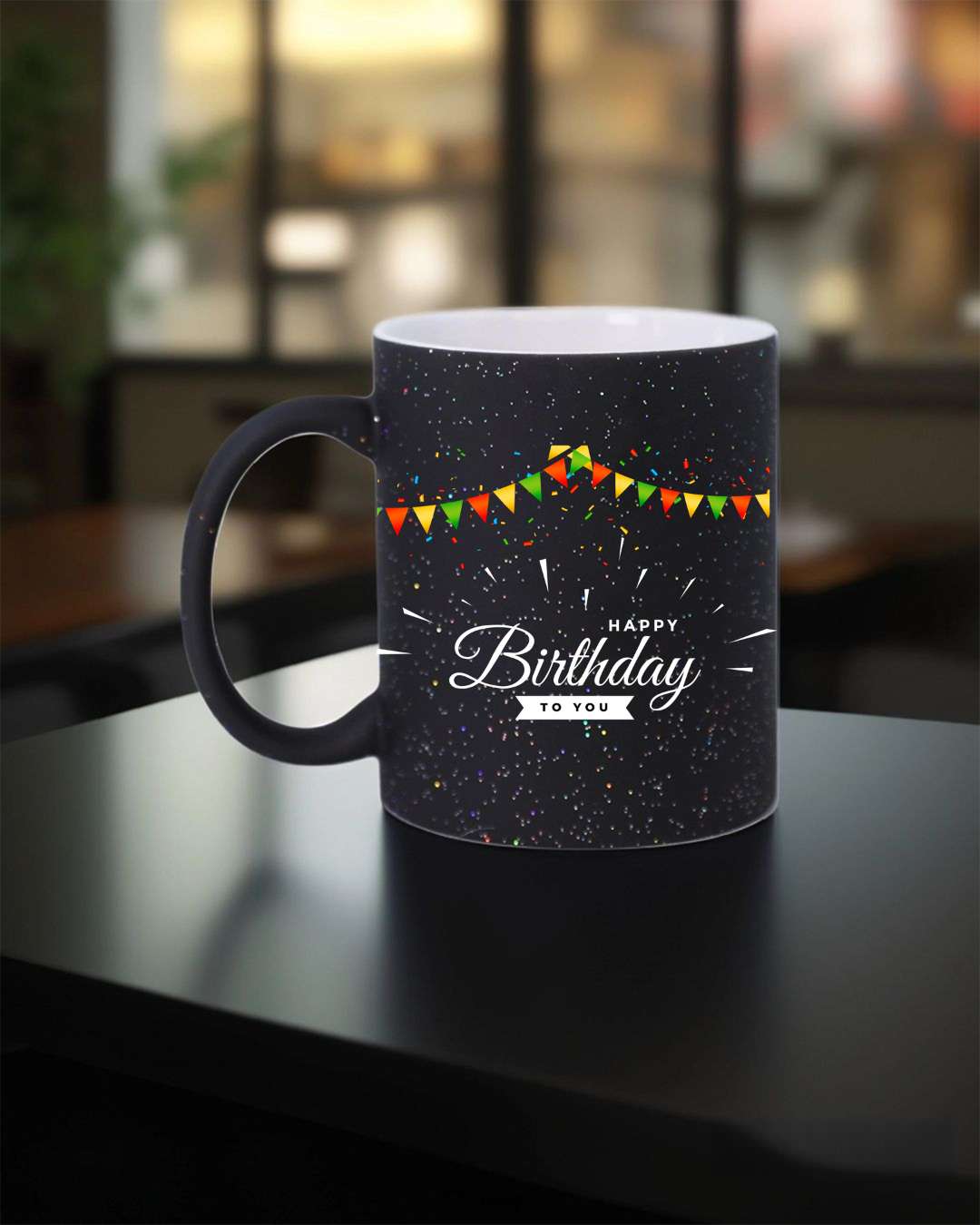 Black Glitter Magic Mug | Black