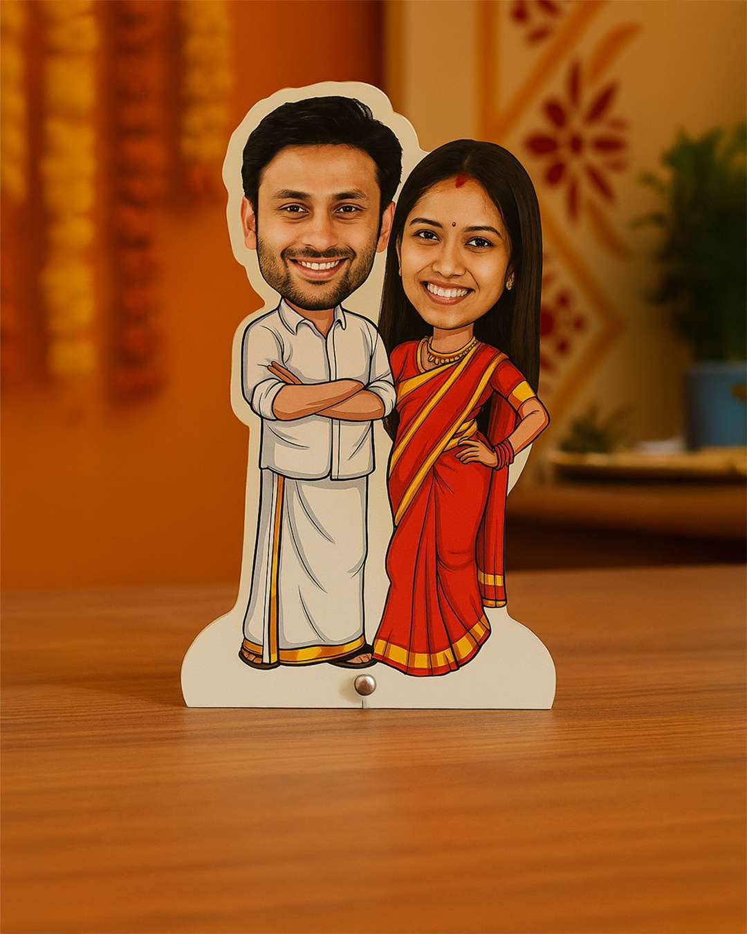 Caricature of Married South Indian Couple