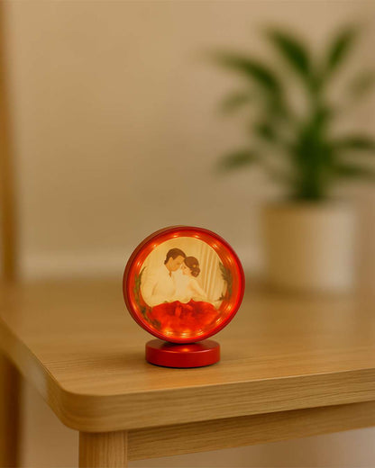 LED MDF Rotating Lamp Round Shape Photo Lamp | Red