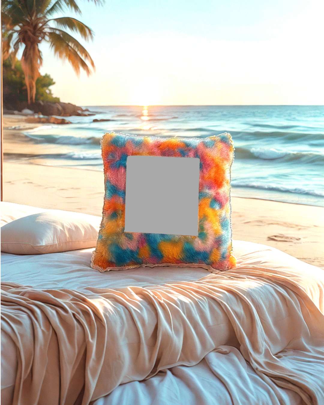 Rainbow Squared Shaped Cushion – Personalized with your photo or tex | Rainbow