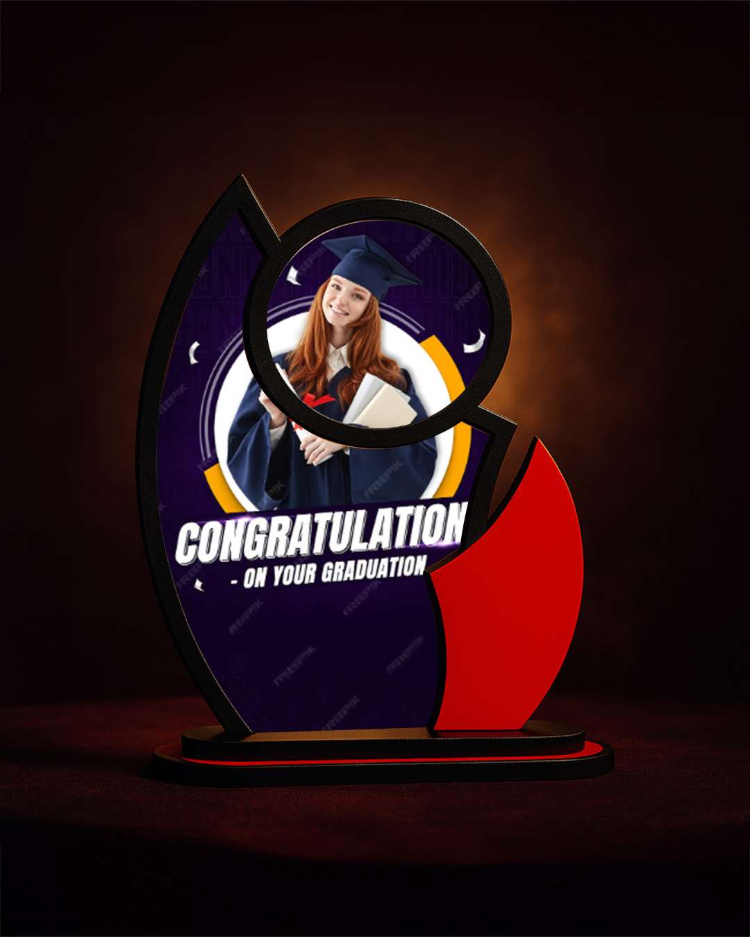 Customized Wooden Sublimation MDF and Acrylic Momento Trophy   | Red