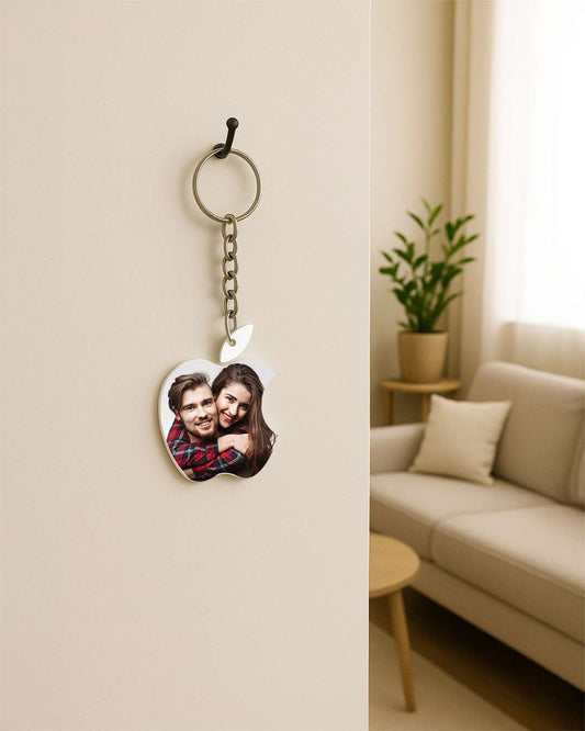 Apple Shape  Key Chain | White