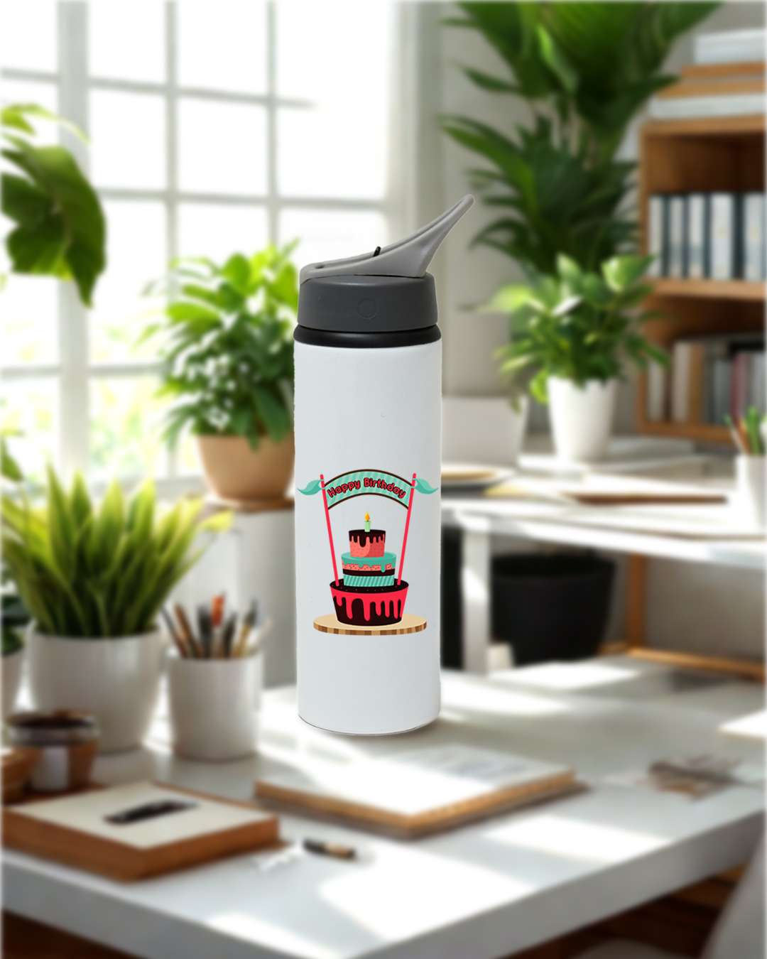 Eagle Straw Bottle 600 ml | White