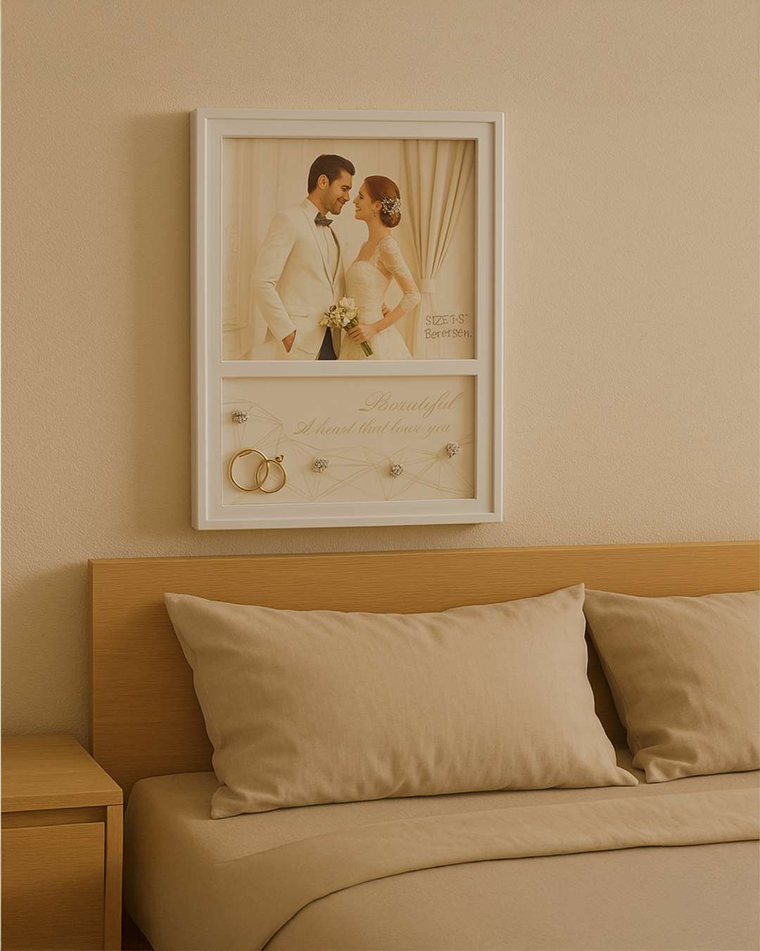Couple Ring Design Imported LED Frame  | White
