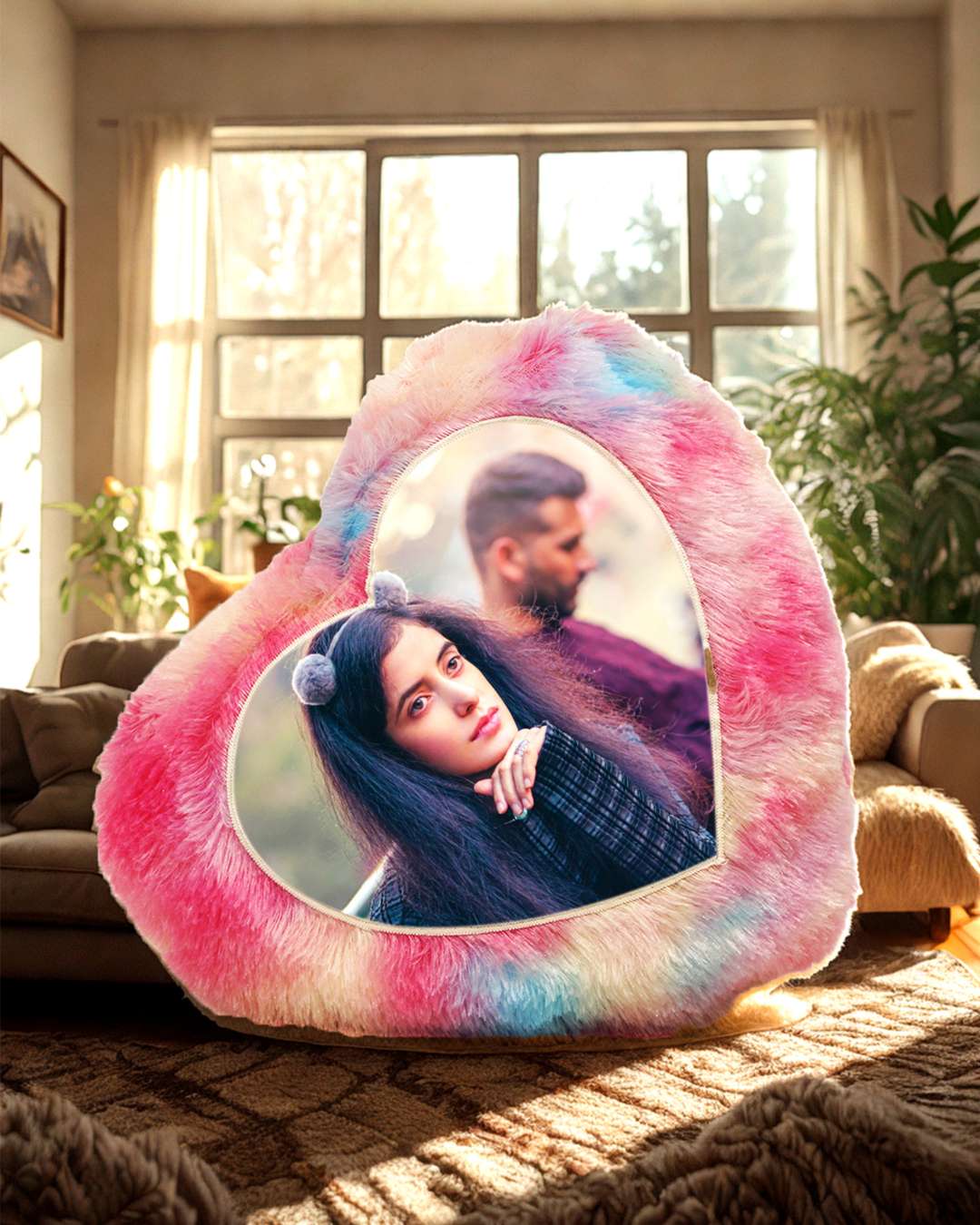 Multi Color Heart Shaped Pillow – Personalized with your photo or text | Multi