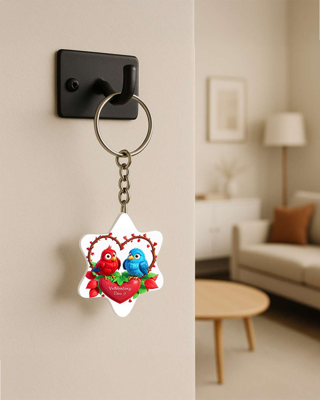 Star Shape Acrylic Key Chain  | White