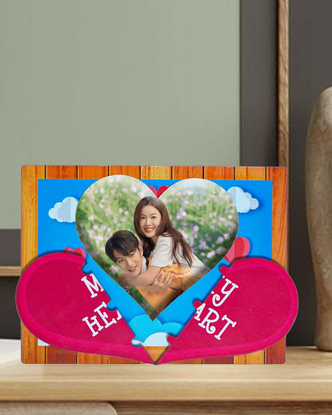 My Heart – Sublimation Photo Frame  | Red Brown