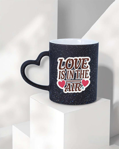 Glitter Magic Heart Shaped Mug  | Black