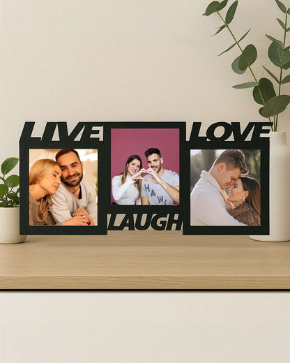 Live Laugh Love Collage – Sublimation Photo Frame  | Black