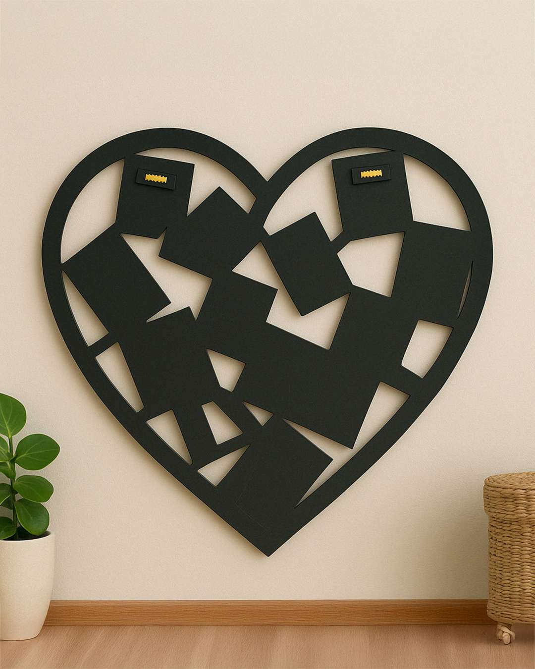 Heart Shaped Collage – Sublimation Photo Frame  |  Black