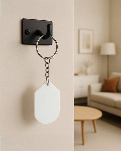 Hexa Shape Key Chain   | White