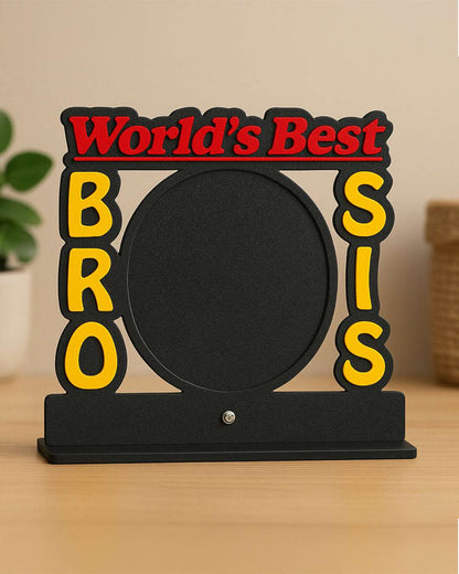 World's Best Bro Sis – Sublimation Photo Frame  | Red Black Yellow