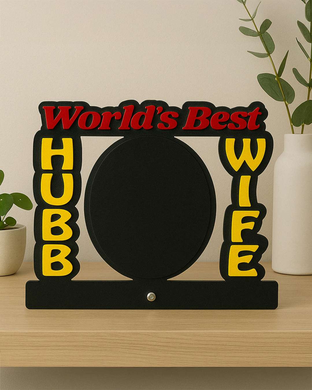 World's Best Hubby Wifey – Sublimation Photo Frame  | Red Black Yellow
