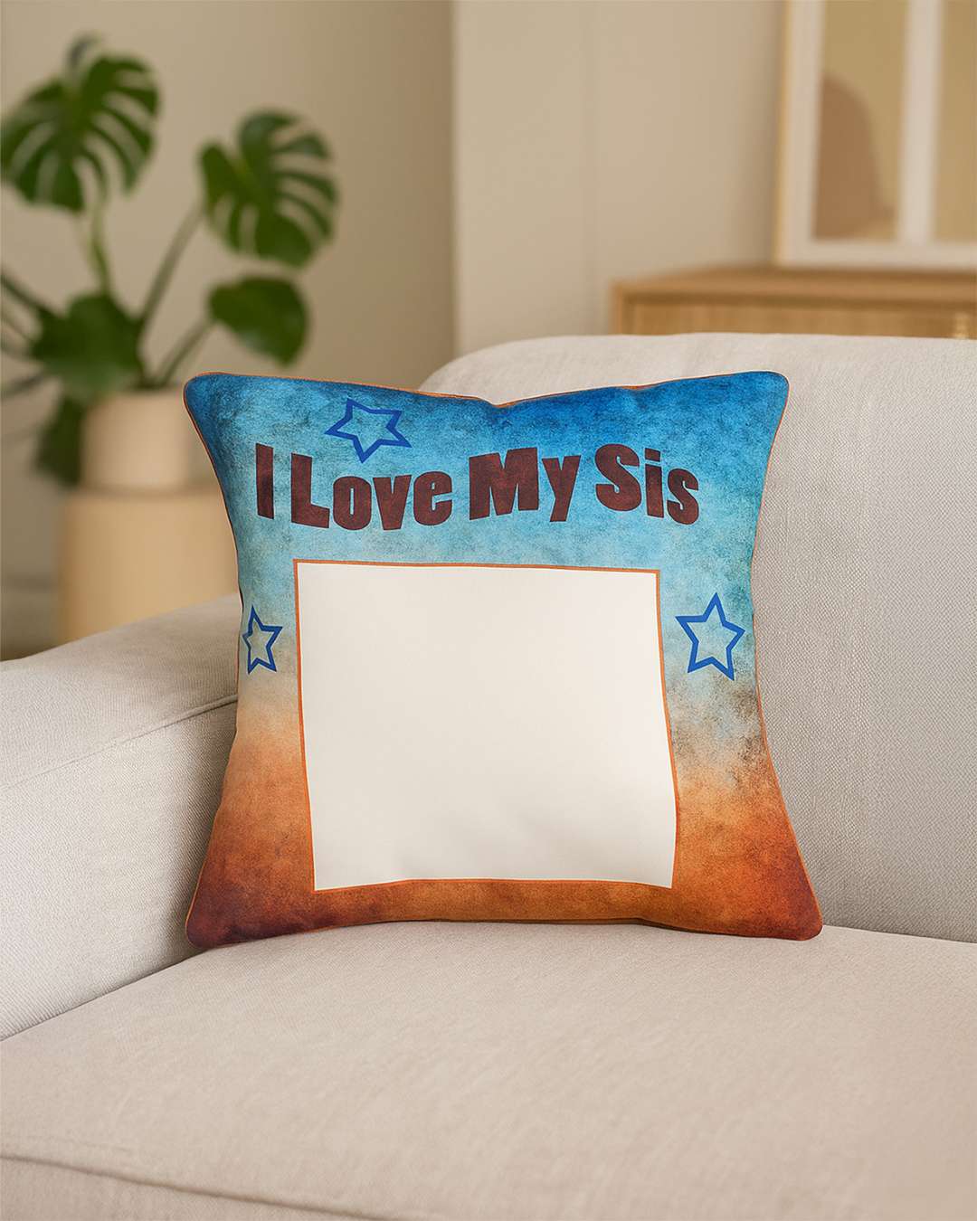 I love my Sis Sqaure Shaped Pillow – Personalized with your photo or text | Multi