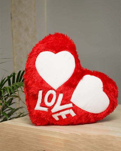 Double Heart Shaped Pillow – Personalized with your photo or text | Red