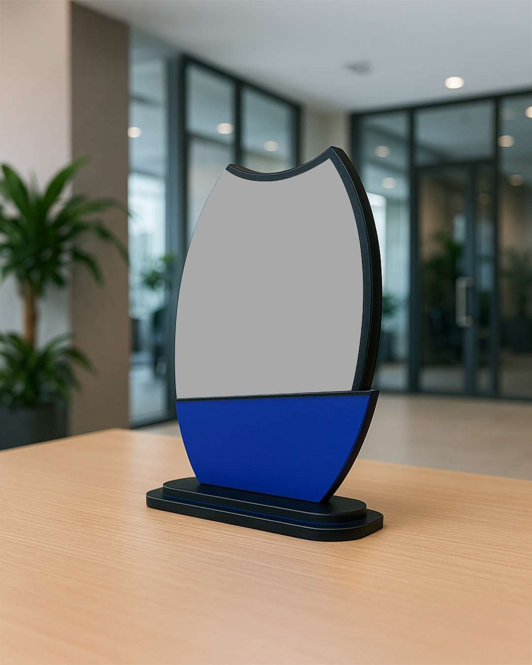 Customized Wooden Sublimation MDF and Acrylic Momento Trophy | Blue