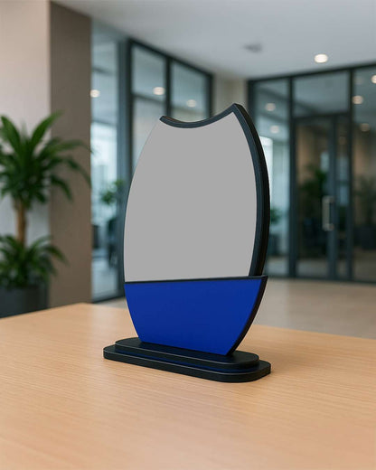 Customized Wooden Sublimation MDF and Acrylic Momento Trophy | Blue