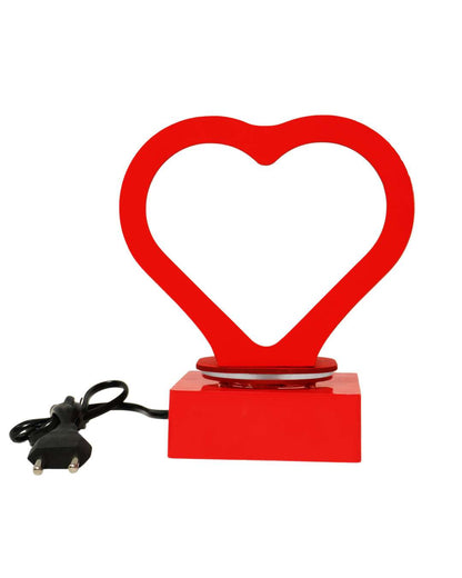 LED MDF Rotating Lamp Heart Shape Photo Lamp  | Red