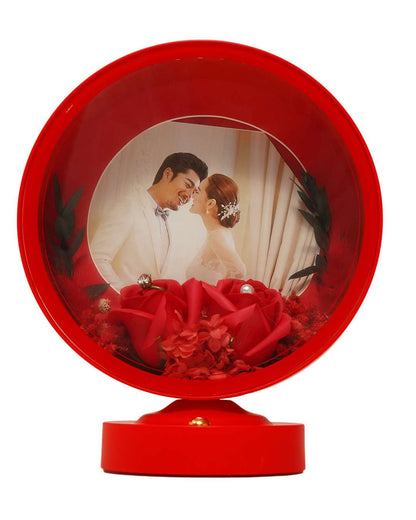 LED MDF Rotating Lamp Round Shape Photo Lamp | Red