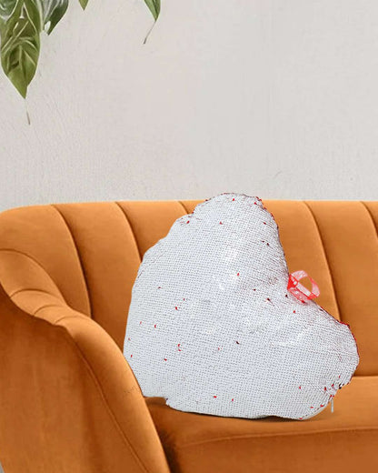 Magic Photo White Heart Shaped Double Fenced Pillow – Personalized with your photo or text | White | White