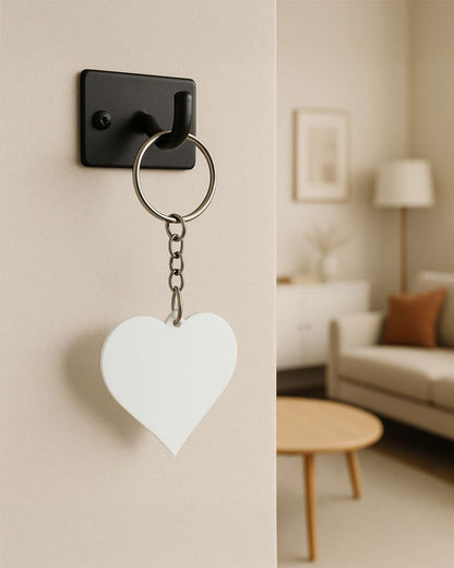Heart Shape Key Chain  | White