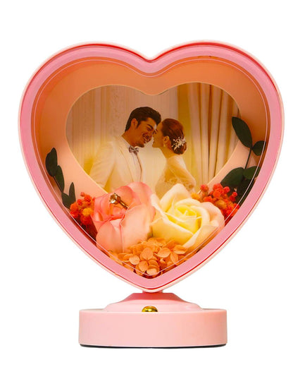 Heart Shape Magic Mirror Light Frame -  | Pink  25