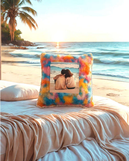 Rainbow Squared Shaped Cushion – Personalized with your photo or tex | Rainbow