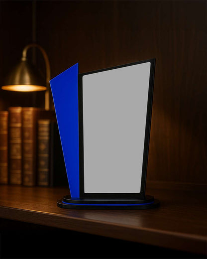 Customized Wooden Sublimation MDF and Acrylic Momento Trophy   | Blue