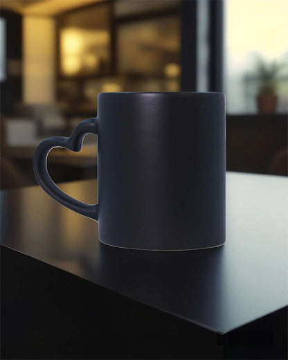Black Mug in Heart Shape  | Black