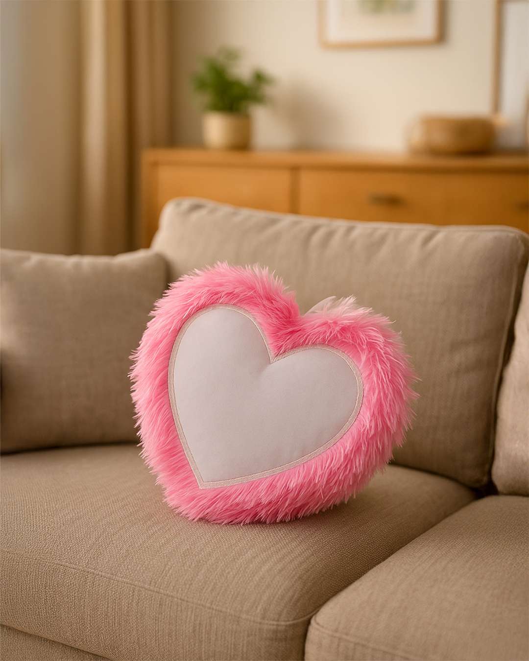 Pink Heart Shaped Pillow – Personalized with your photo or text | Pink