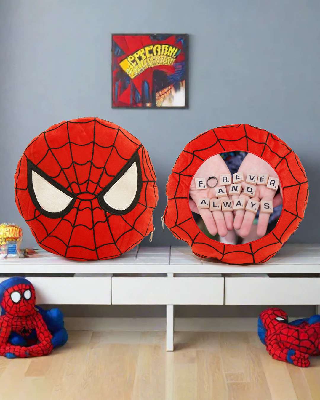 Spiderman Custom Design Photo Pillow — perfect for fans of all ages | Red
