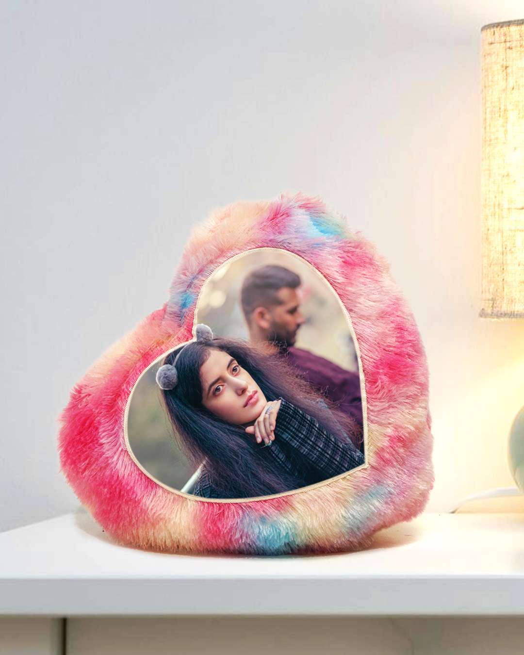 Multi Color Heart Shaped Pillow – Personalized with your photo or text | Multi