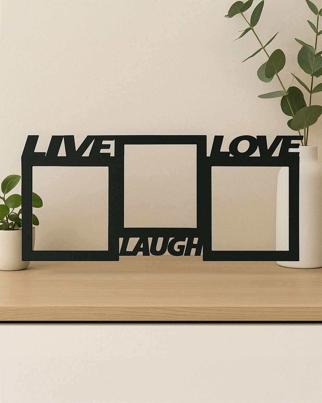 Live Laugh Love Collage – Sublimation Photo Frame  | Black
