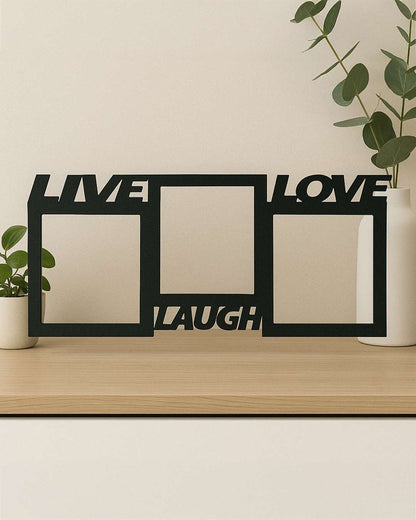 Live Laugh Love Collage – Sublimation Photo Frame  | Black
