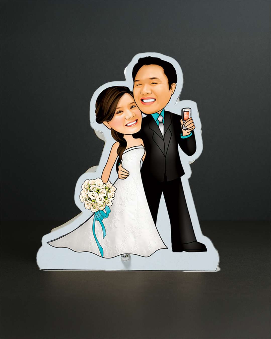 Caricature of New Married Christian Couple