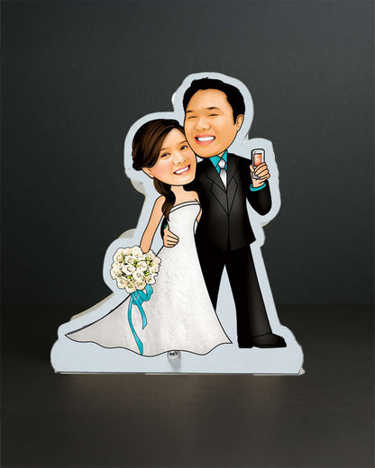 Caricature of New Married Christian Couple