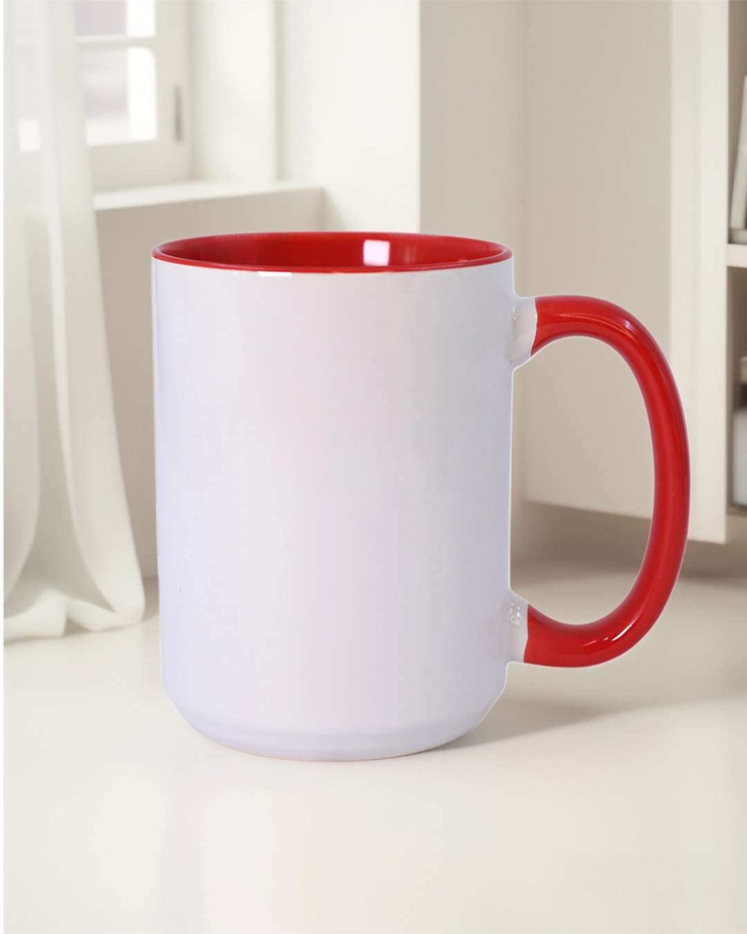 15oz Red Inner Color Mug  | Red Inner