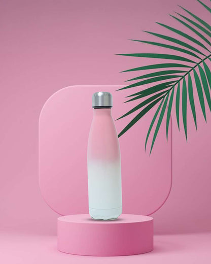 Bamboo Blank Flask Cola Shaped Bottle 500ml  Pink,White Gradient