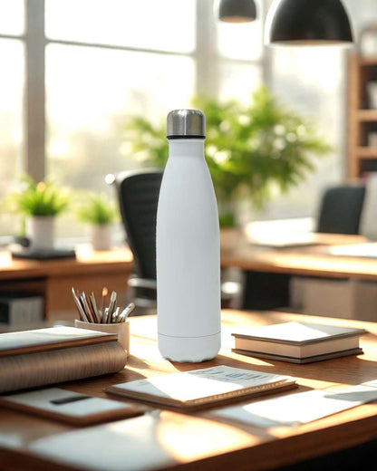 Bamboo Blank Water Bottle 500ml | White