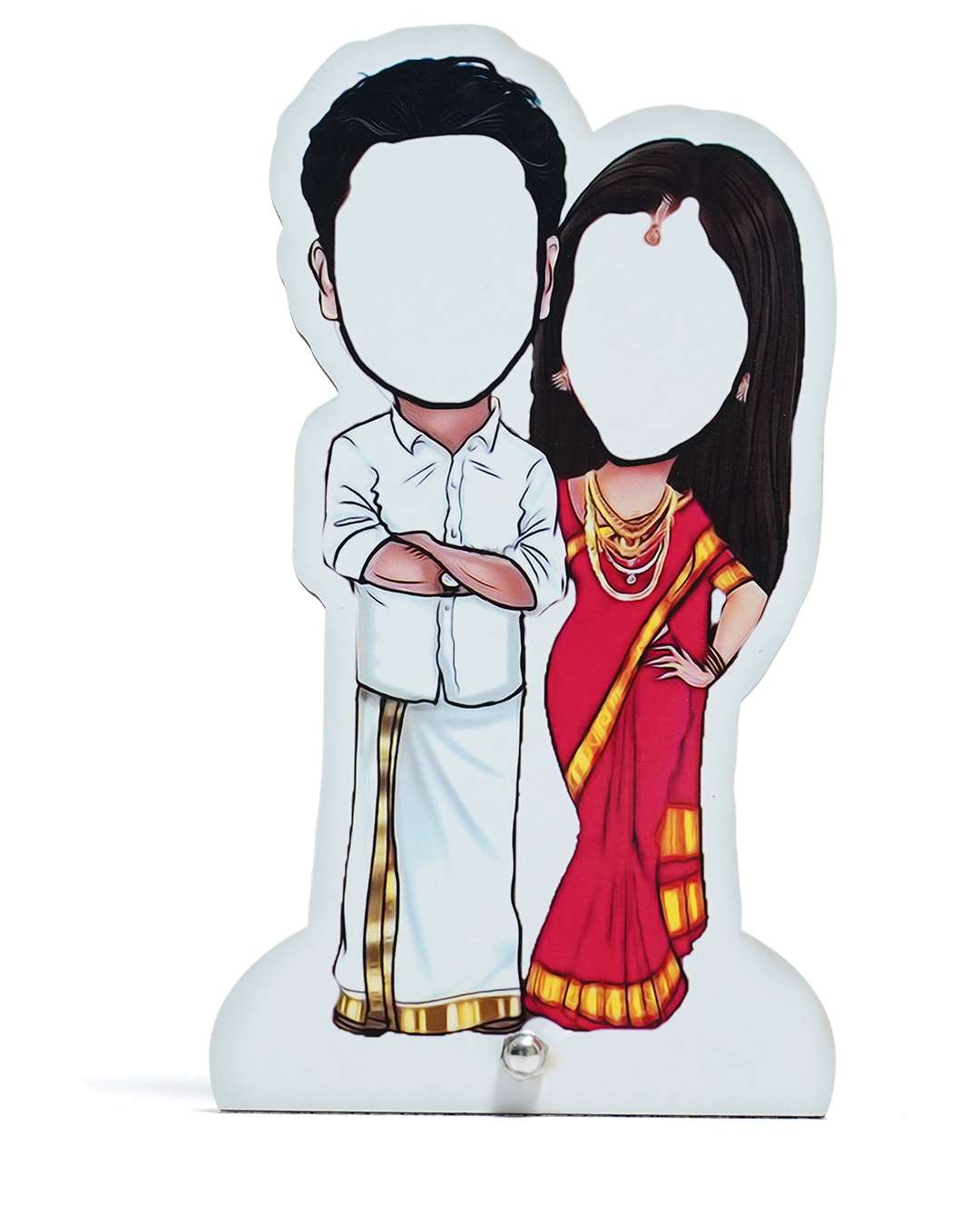 Caricature of Married South Indian Couple