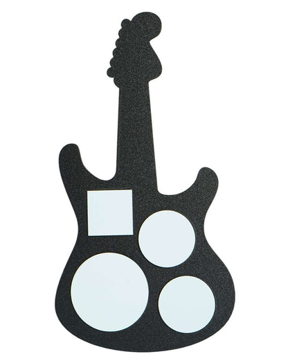 Guitar - Shaped Laser-Cut Wooden Photo Frame – Sublimation Photo Frame | Black