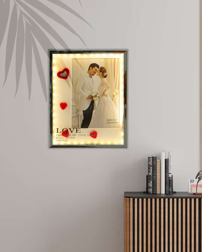 Crystal Photo Frame With LED Light Night Lamp  | White