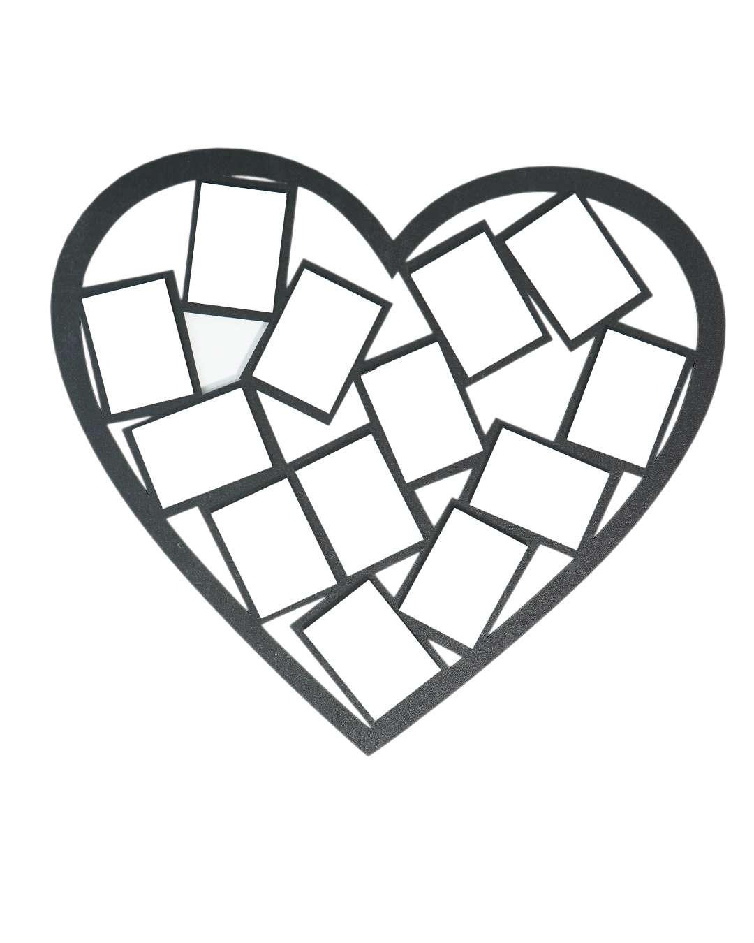 Heart Shaped Collage – Sublimation Photo Frame  |  Black