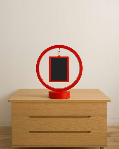 LED MDF Rotating Lamp Round & Rectangle Shape Photo Lamp   | Red