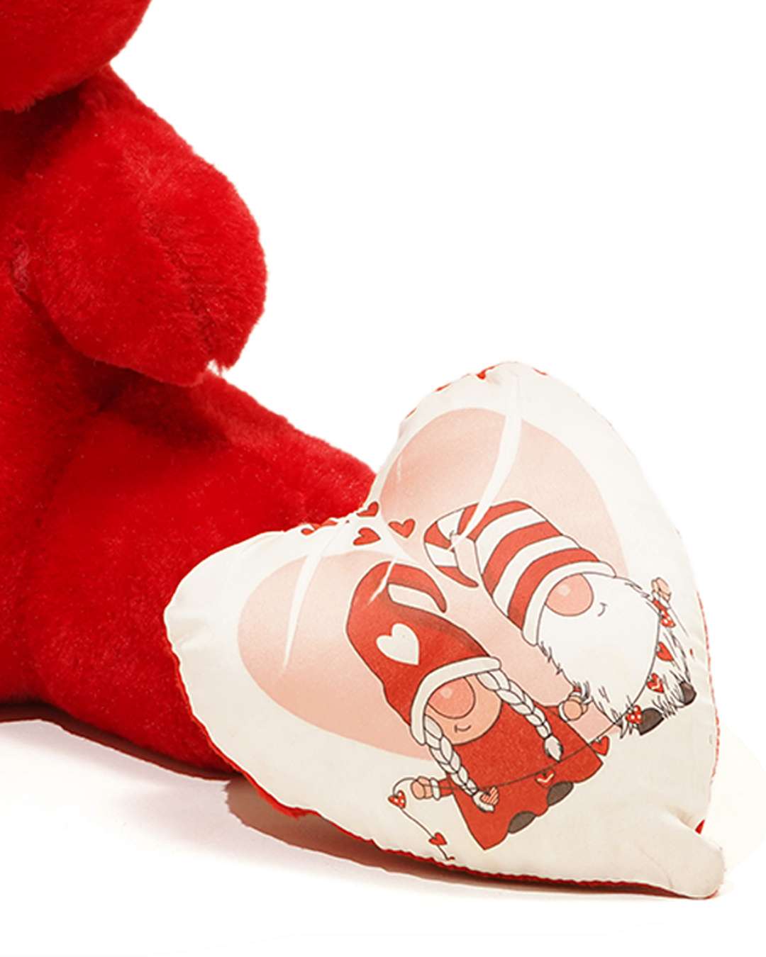 Teddy Bear Love Heart-Shaped Pillow – Personalized with your photo or text | Red