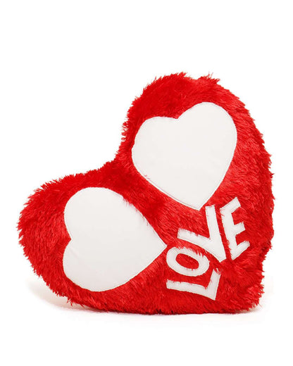 Double Heart Shaped Pillow – Personalized with your photo or text | Red