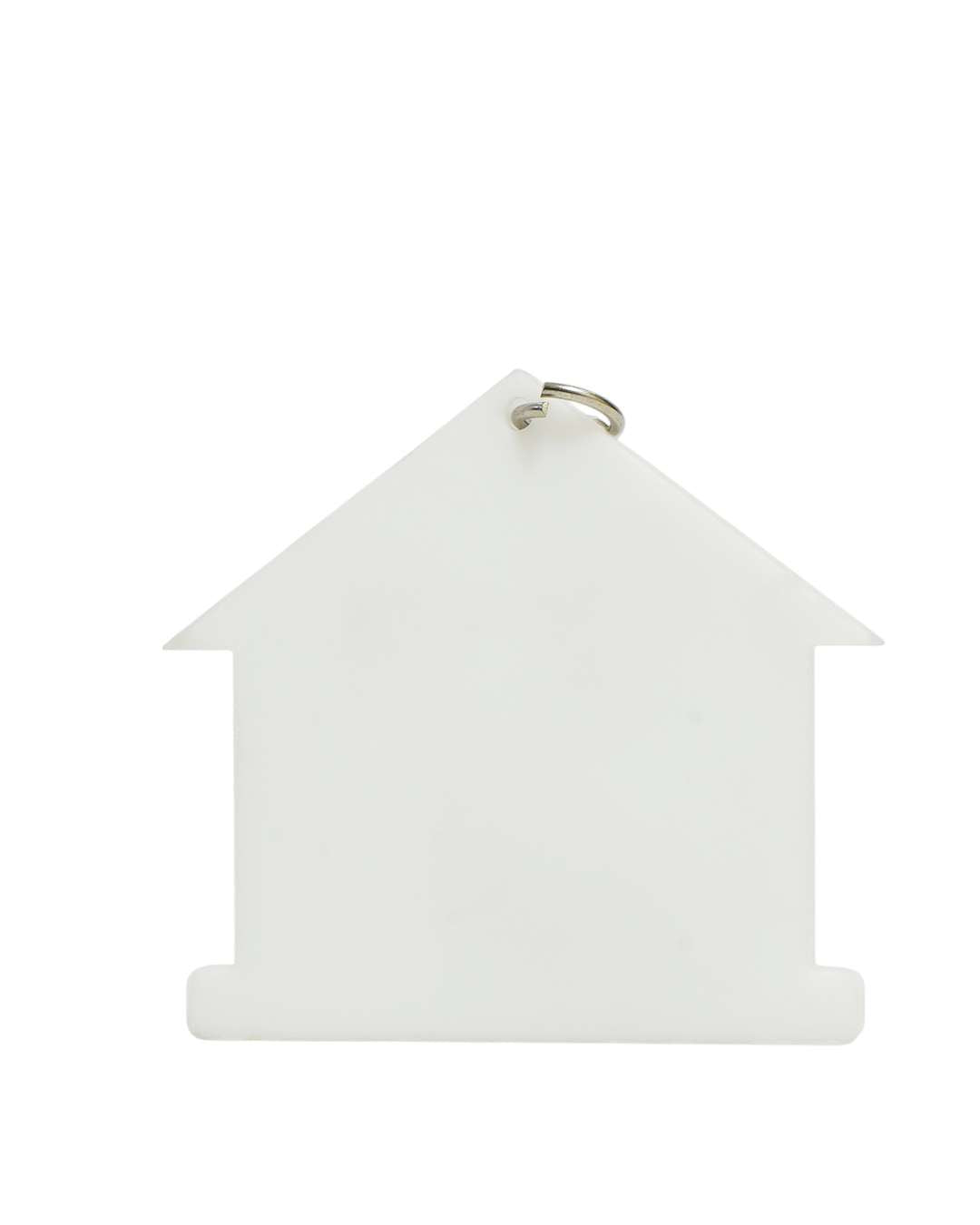 Home Shape Polymer Key Chain  | White