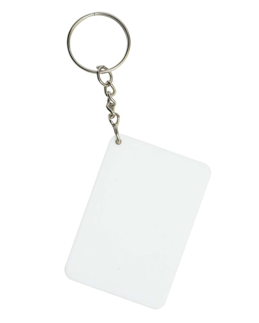 Oval Shape MDF Key Chain   | White