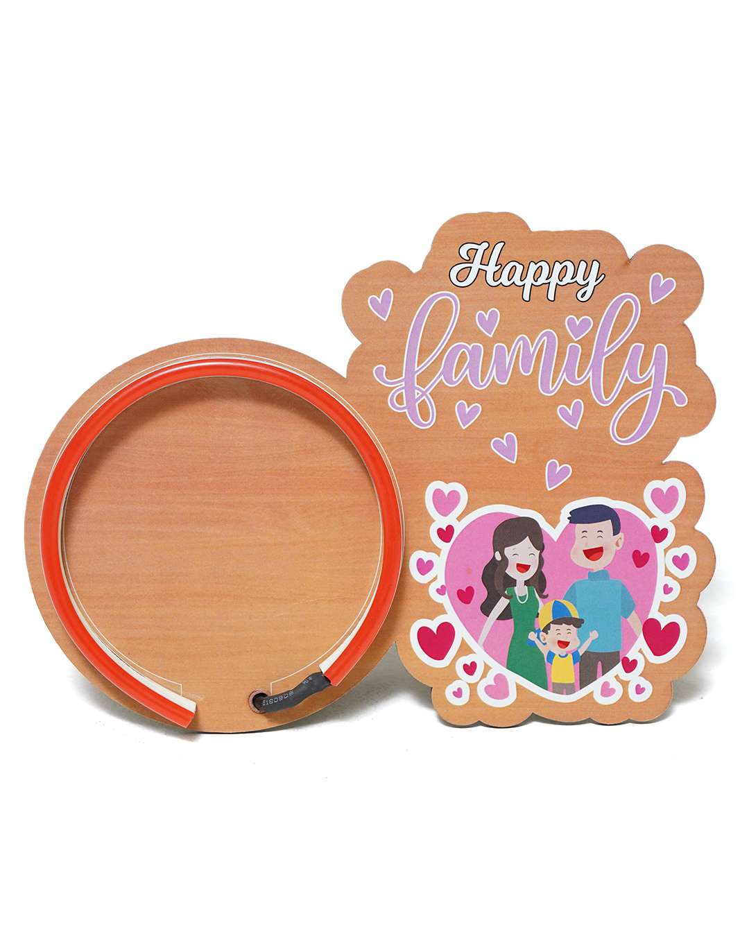 Happy Family Neon Table Frame  | Brown